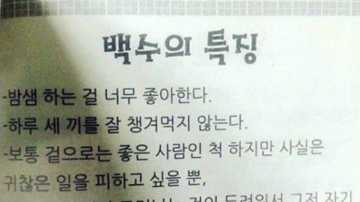 백수의 특징